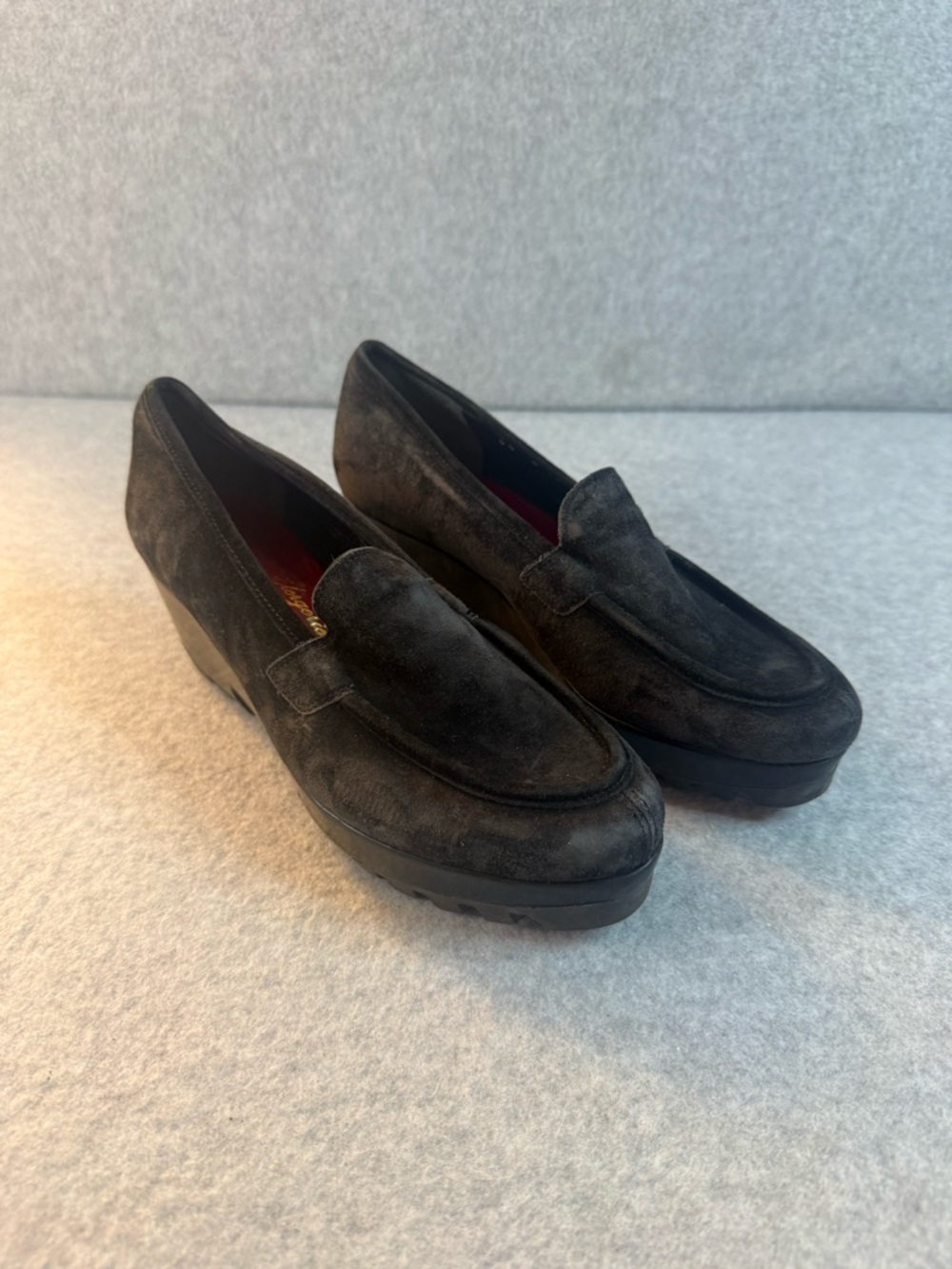Robert Clergerie Suede Platform Loafers in Black 5.5